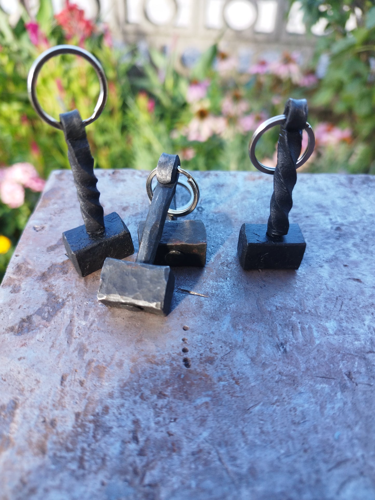 Hand-Forged Norse God Hammer Keychain