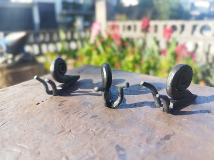 Hand-Forged Metallic Iron Snail Figurine